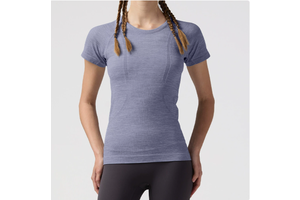 Women's Dry Fit Short Sleeve Round Neck Workout Gym Athletic Yoga T-Shirt Breathable Top Pilates Running Fitness Solid Mesh T