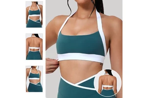 Fashion High Quality Yoga Workout Fitness Top Halter Sports Bra For Women