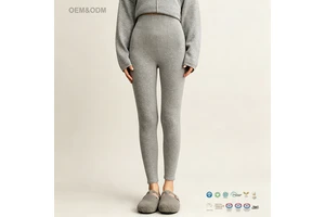 Women's High Waist Slim Fit Casual Warm Cashmere Knitted Lounge Leggings Pants