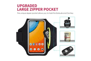PRO ZINGER Waterproof Fashion Lightweight Phone Workout Armband For Running With Air Pod Holder