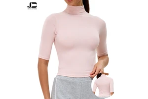 New High Collar Half Sleeve Yoga Clothes Women Show Thin Running Sports Top Naked Sense Quick Dry Yoga Fitness Clothes