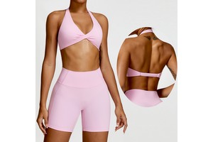 Sexy Crossed Active Wear Workout Halter Yoga Sports Bra Wear Fitness Top for Women