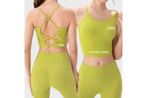 Wholesale Women's Yoga Gym Seamless Sweat-Wicking Breathable Lightweight Plus Size Spandex/Nylon Sports Bra Tank Top
