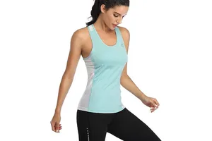 Women's Sleeveless Spandex/Nylon Yoga Top Quick Dry Four-Way Stretch Skinny Fit Eco-Friendly High Quality Activewear