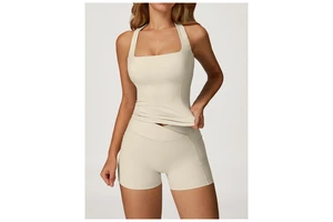 Cross-border Naked Yoga Tank Top I-back Tight Sweat-Wicking Spandex/Nylon Women's Outdoor Running Fitness Clothing EBX2044