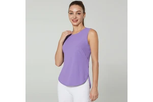 Womens Summer Sports Tank Top Quick-Drying Breathable Sleeveless Cover-Up Loose-Fit Professional Running Fitness Yoga Apparel