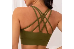 Opening Logo Woman Halter Women Fitness Yoga Cross Straps Running Beautiful Back Fitness Tops Gathering Nude Yoga Sports Bras