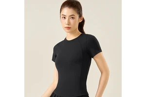 Women's Lightweight Breathable Gym Training Top High Stretch Quick Dry Yoga Fitness Short Sleeve Shirt