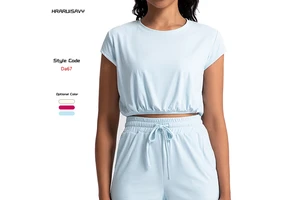 New Women Sport Yoga Short Sleeve Loose Breathable Running Shirt Gym Sport T-shirt Stretch Fast Drying Fitness Yoga Wear