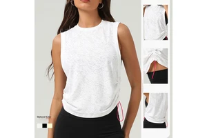 Summer Women Custom Loose Breathable Sleeveless Vest Outdoor Fitness Gym Women Yoga Tank Top