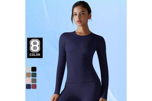 8 Colors Long Sleeve Tops Yoga Shirts Running T-Shirt Workout Running Fitness Gym Sports Top Training Crop Tops Sports Shirts