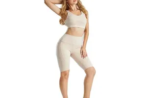 High Quality Elastic Waist Plus Size Women Booty Shorts Bra Sets Spandex/Cotton Skinny Fit Anti-Pilling Summer OEM Service Set