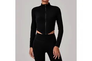 2026 Zip-up Long-sleeved Yoga Jacket, Slim-fit Quick-drying Yoga Suit, Outdoor Fitness Sports Top