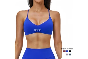 Newly Designed AIL Women's Y-shaped Shoulder Strap Yoga Top, Deep V-neck Sportswear, Detachable Pad, Fitness Running Sports Bra