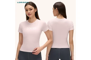 LORISOW New Design Short Sleeve High Elasticity Fitness Breathable Gym Workout Top Gym Yoga Women Tops Female for Yoga Shirt