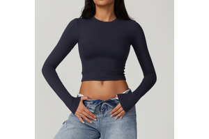 New Popular Women's Breathable Lightweight Sports T-shirt Running Fitness Wear Long Sleeve Yoga Top