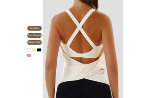 Removable Bra Pad Beauty Back Yoga Wear Sleeveless Smock Sports Vest Fitness Running Top