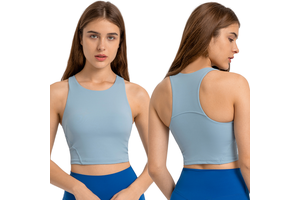 Bulk High Elasticity Racerback Running Sports Bra Naked Feeling Vest Tank Top Gym Fitness Crop Yoga Top