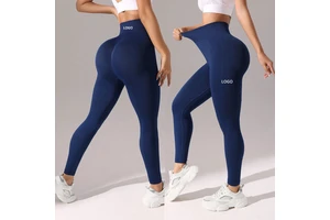Custom High Waist Knitted Tight Yoga Pants High Quality Solid Seamless Leggings Yoga Tights Women Leggings