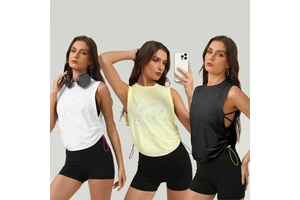 Wholesale Ladies Breathable Yoga Sports Vest Round Neck Sleeveless Sports Top Fitness Quick Dry Yoga tank Top