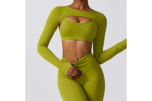 Women Nude Feeling Long Sleeve Yoga Top Breathable Quick Dry Fitness Crop Shirt Thumb Hole for Running Exercise Autumn Gym Wear
