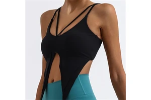 Seamless Deep V Halter Neck Vest Fitness Gym Women Tops Custom OEM ODM Women's Tops Compression Workout women's gym tank top