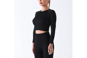 Round Neck Tight Sports Top Plus Size Gym Running Yoga Activewear Top
