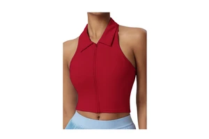 Advanced Women's Sports and Fitness Bra Fixed Cup Stand Colla Breathable Quick Drying Yoga Top