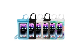 Wholesale IPX8 Floating Waterproof Phone Pouch Eco-Friendly PVC Material Clear Touch Screen Design Sports Phone Strap Universal