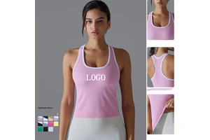 Custom Logo Lightweight Screen Printed Gym Clothing Sexy Yoga Breathable Sports Wear Tank Top Workout Women Yoga Fitness t Shirt