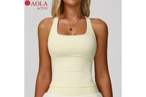 Customizable Sleeveless Yoga Sports Tank Square Back Quick Drying Regular Fit Casual Running Fitness Breathable