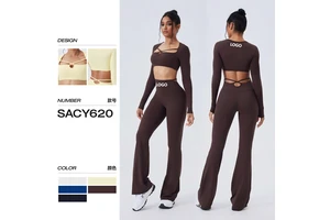 Sexy Solid Eco-Friendly Hollow Mid Waist Plus Size Waterproof Breathable Quick Dry Skinny Women's Yoga Leggings Sport Top Front