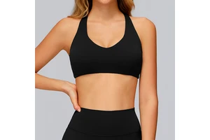 Outdoor Athletic Cross Back Racerback Fitness Breathable Deep V Neck Running Wear Women Yoga Sports Bra