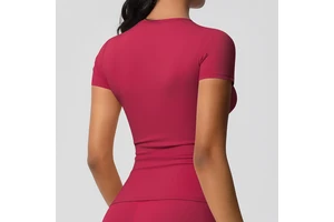 Wholesale Custom logo 10 Colors Quick-drying Slim Yoga Wear Light Weight Fitness Top Outdoor Running Short-sleeved Women