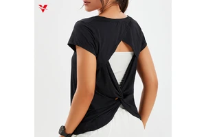 Wholesale Women Sports T-shirt Yoga Short Sleeve Top With Side Mesh Running Gym Sportswear Girls Fitness Yoga Top 2139