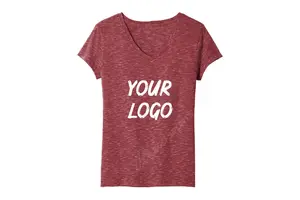 Custom Designed Womens Plus Size Solid Pattern Loose V Neck Short Sleeve Yoga Sports Gym Fitness T-Shirt Custom Logo Embroidery
