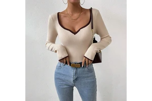YW110 Women's Asymmetrical Neckline Solid Color Spandex/Nylon Four-Way Stretch Breathable Full Sleeve Slim Fit Shirt
