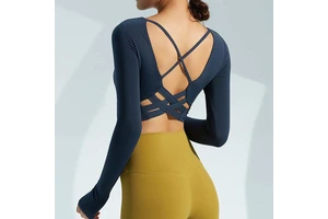 Low Price Promotional Sports Long Sleeved Tops Breathable Quick Drying Women's Yoga Tops
