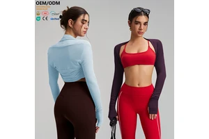 XW-KJ002 High Quality Slimming Custom Elastic Comfortable Breathable Exercise Long Sleeve Skinny Fitness Women's Sports Top