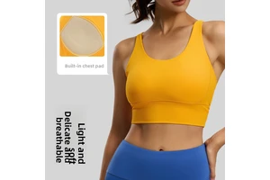 Women's Striped Shock-Proof Beautiful Back Yoga Tank Top One-Piece Sleeveless Fixed-Cup Polyester Spandex Fitness Sports Bra