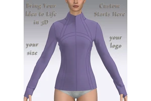 Custom 4-Way Stretch Breathable Sweat-Wicking Slim Long Sleeve Yoga Top Zip-up Jacket With Pocket Women Workout Jackets