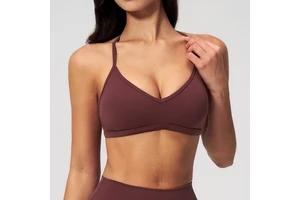CIYING Women Gym Workout Halter Adjustable Sports Bra Custom Logo Soft Backless Deep V Yoga Sports Bra