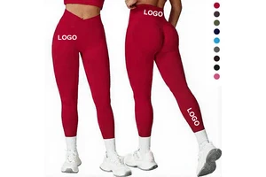 Wholesale Lift Hip Seamless Yoga Pants Crossover High Waist Leggings Running Sports Plus Size Fitness Pants Stretchy Legging