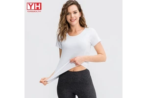New Arrival Slim Fit Short Sleeve Women's Sports T Shirts Round Neck Yoga Tops for Women Active Wear Training Gym T Shirt