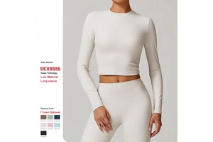 Wholesale Custom Logo Tight Quick-Drying Breathable Yoga Tops Women'S Outdoor Fitness Long-Sleeved T-Shirts Fitness Yoga Clothes