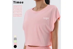 New Sporty Yoga Wear Casual and Simple T-shirt Quick-drying Top Loose and Breathable Short-sleeved for Women