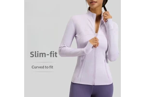Solid Fitness Top Jacket Breathable Elastic Pocket Running Sports Yoga Long Sleeve Tight-fitting Spandex/Polyester