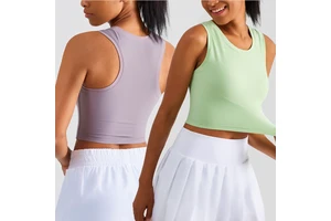 New Sleeveless Breathable Women's Racerback Vest Fitness Yoga Wear Sexy Sports Round Neck Cropped Tops for Ladies
