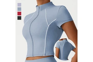 YIYI Wholesale Stand-Collar Slim-Fit Sport Zipper Top High Stretchy Workout Jacket Women Casual Training Yoga Tops for Women