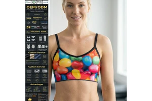 Custom Sublimation Digital Printed Knitted Short Yoga Crop Top Women High Stretch Quick Dry Sports Bra Breathable Fitness Tank